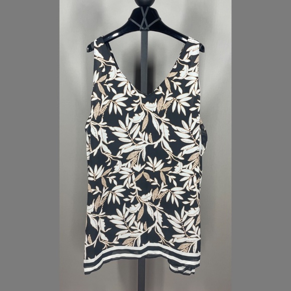 NEW Lane Bryant Shirt Womens 24 black brown floral blouse - Picture 9 of 11